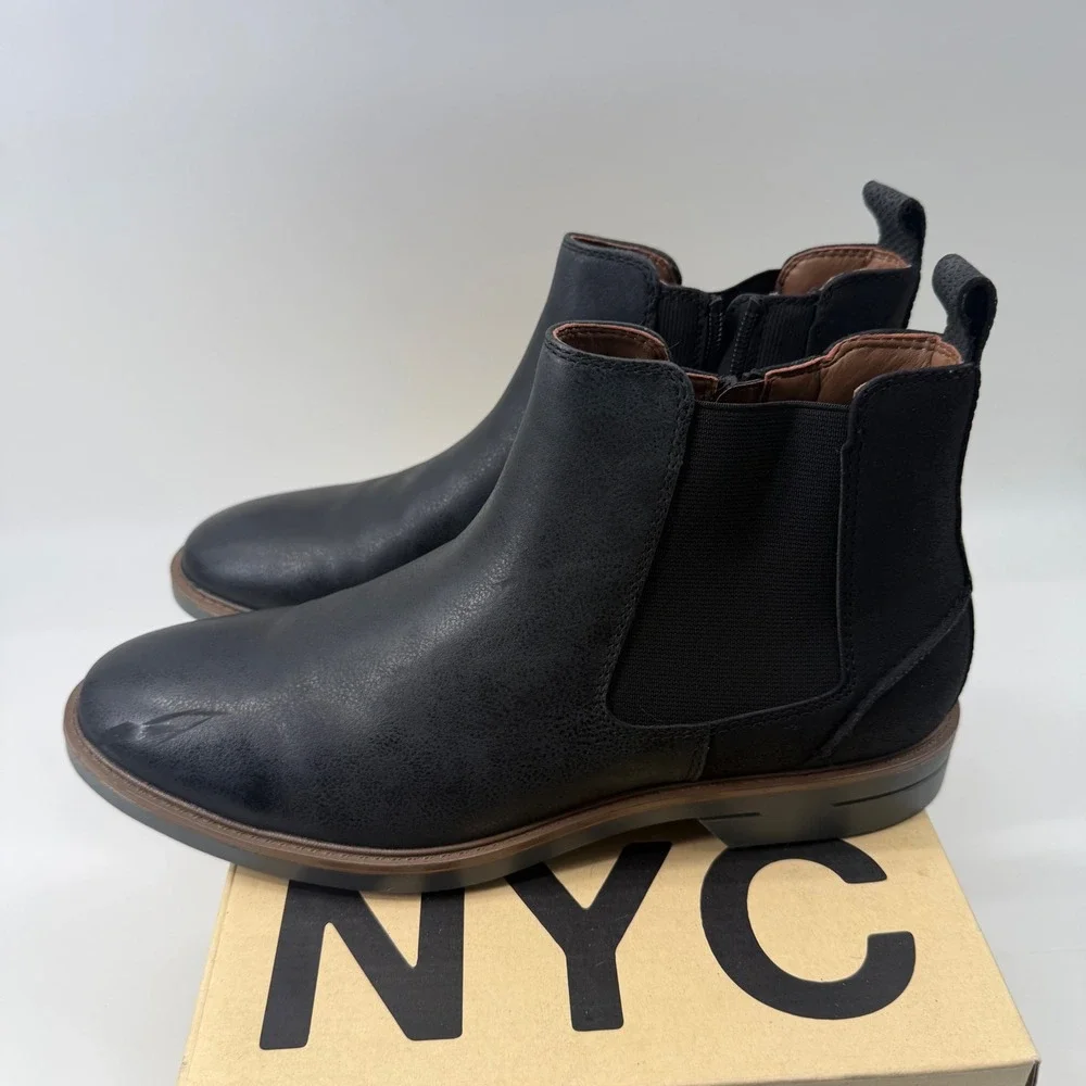 Madden NYC Alphonse Black Chelsea Boots Mens 9 Zip Up Ankle Boot MNMN43AM704
